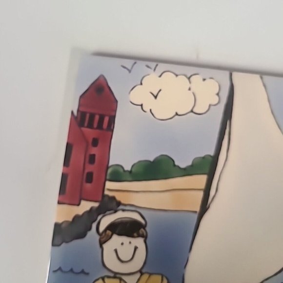 H&R Johnson Tiles Made In England Boat Summer Day Beach Decorative Tile Hanging - Picture 12 of 14